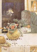 Carl Larsson Gunlog without her Mama Norge oil painting reproduction